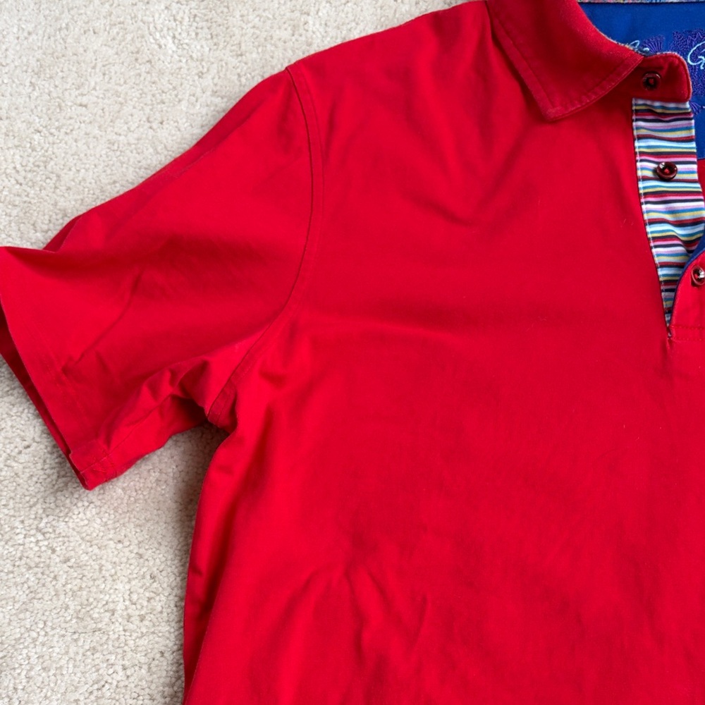 Robert Graham Vibrant Red Polo Shirt - Picture 3 of 9